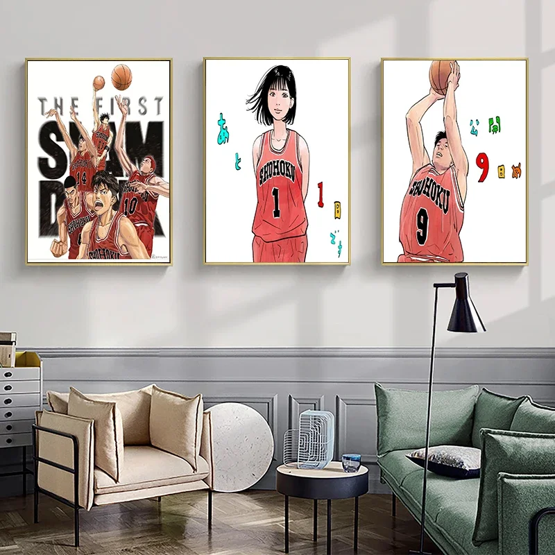 New Movie Anime figure The First Slam Dunk Nordic prints Wall art Aesthetic Home Room Decoration HD posters canvas painting
