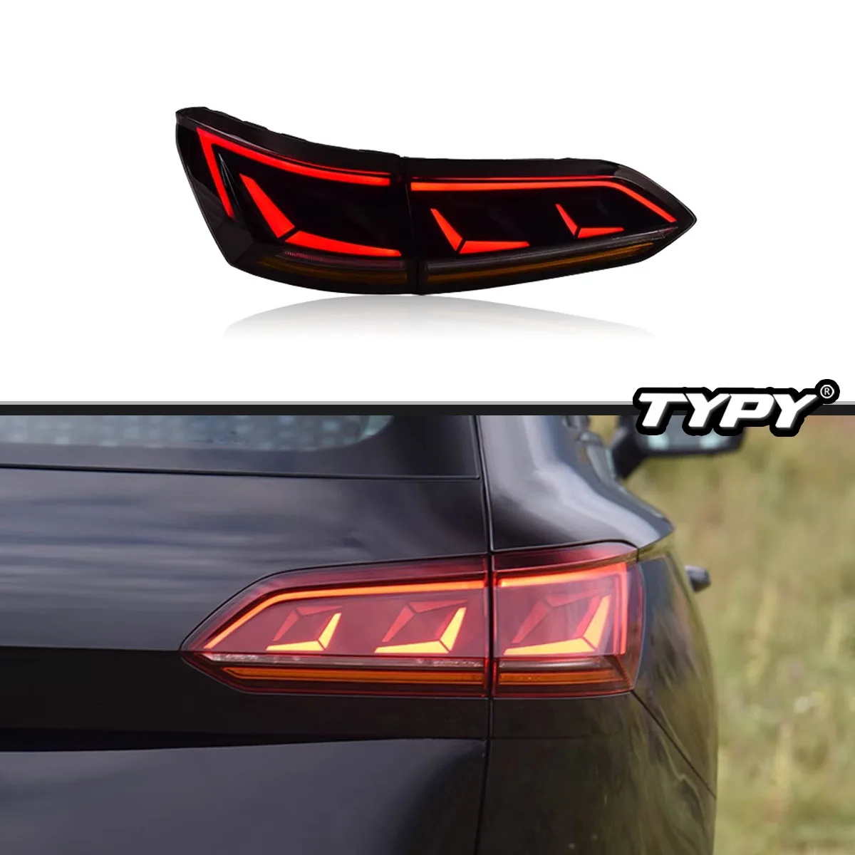 

TYPY Новый светодиодный задний фонарь, обновленный, модифицированный для VW Touareg, светодиодный задний фонарь 2019-2023, динамический сигнальный задний фонарь, автоаксессуары