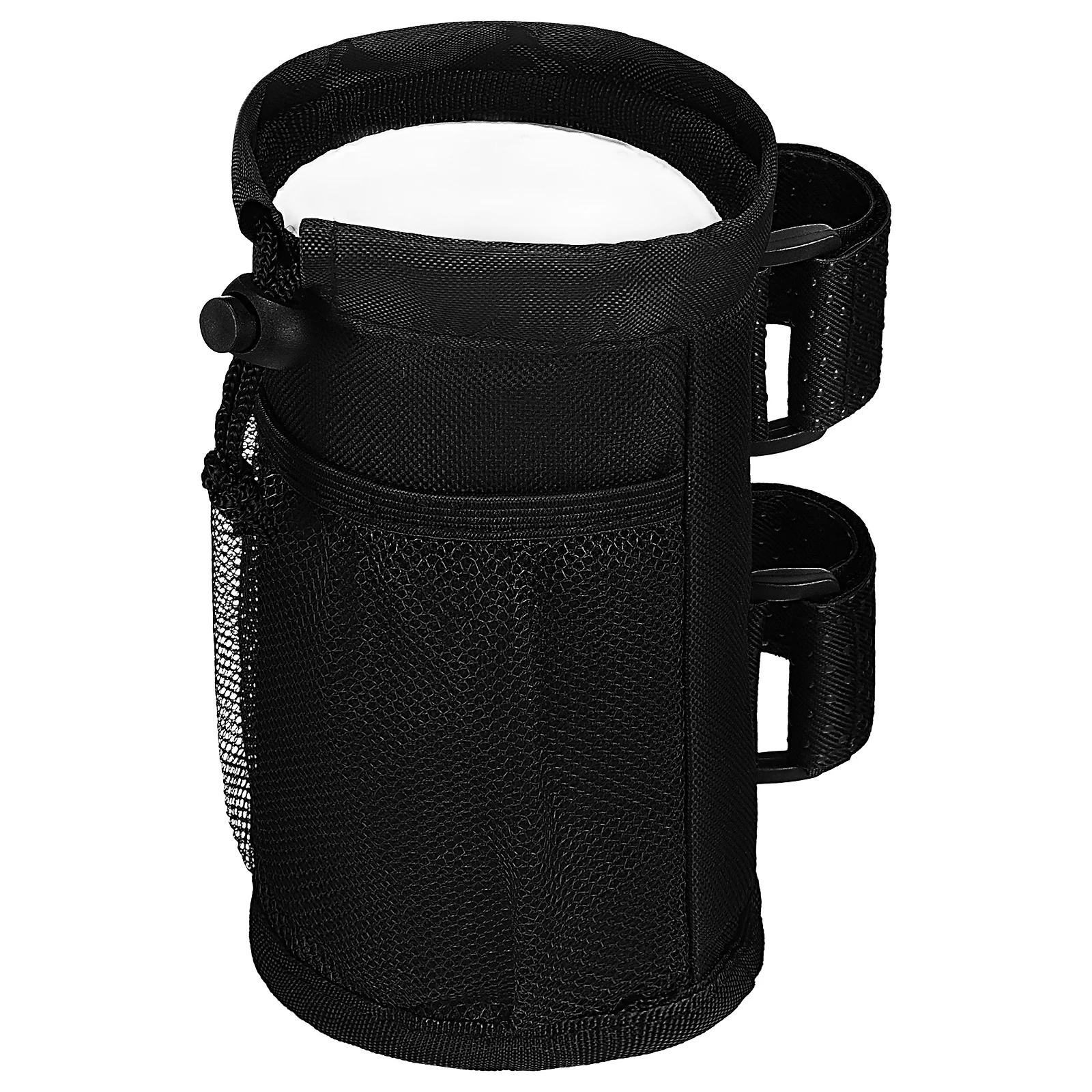 

Bicycle Water Bottle Holder Large Capacity 1 Black Oxford Cloth Adjustable Straps Drawstring Closure Bike Cup Rack