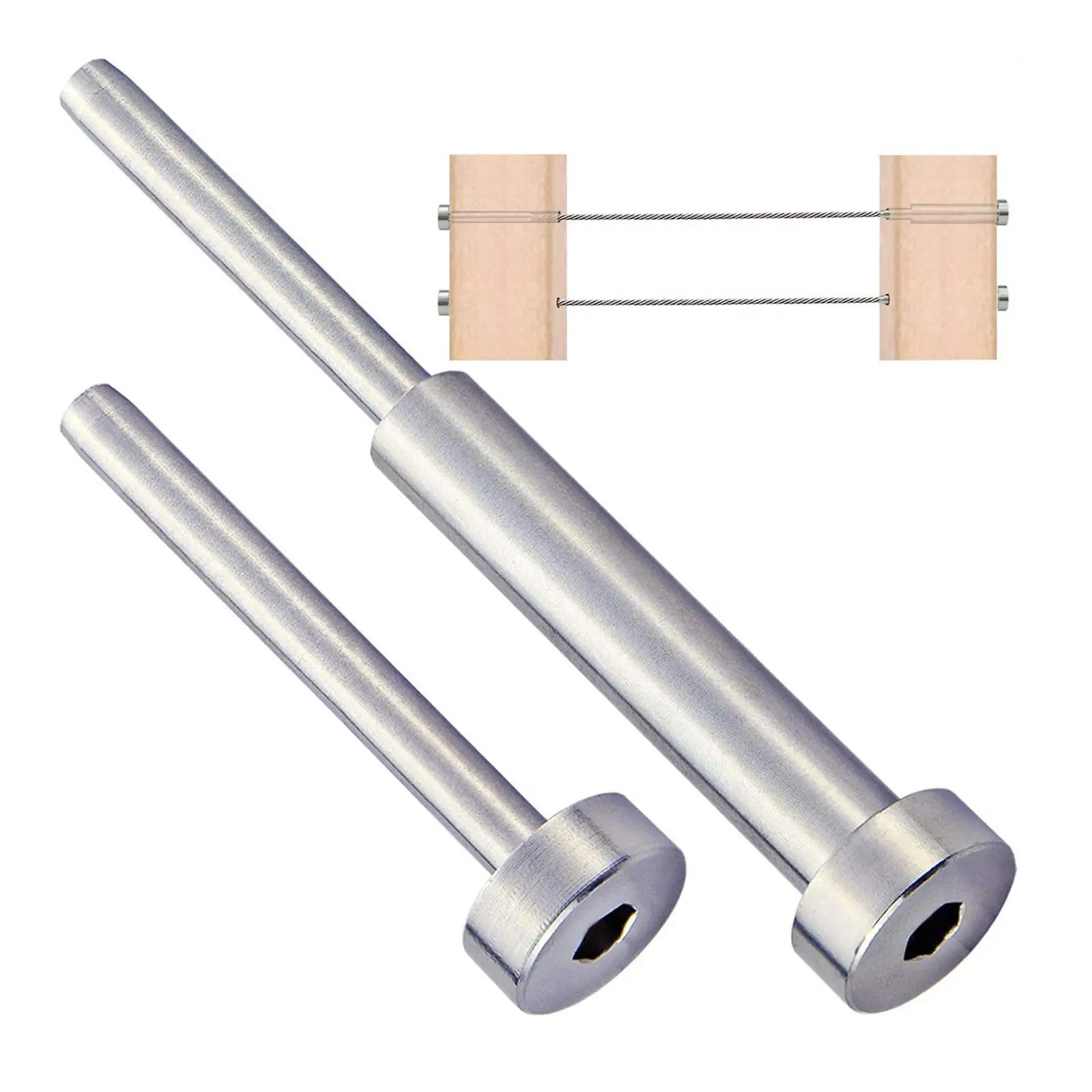

Stainless Steel Threaded End Fitting Receiver Kit for Metal Post Durable High Performance 2-Pack