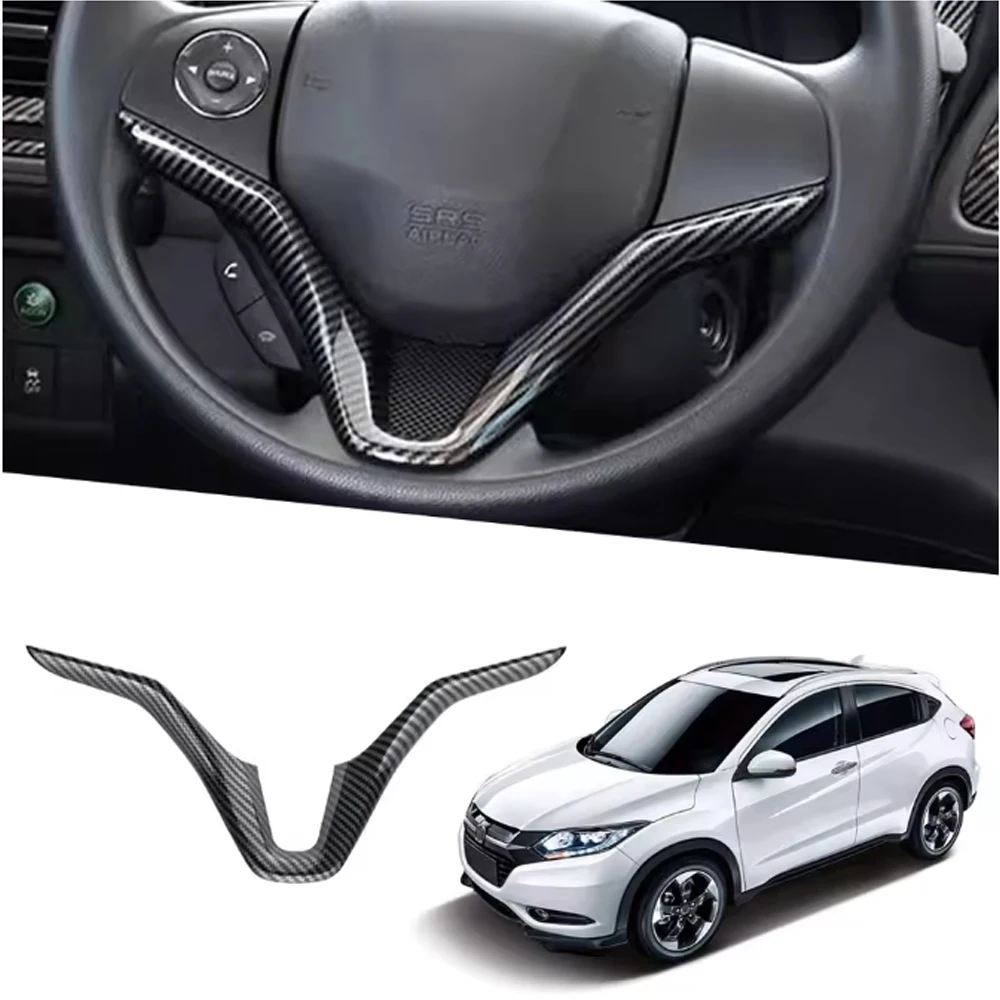 

For Honda City 2014-2019 HRV HR-V 2016-2019 Vezel 2014-2019 Car Steering Wheel Trim Interior Decoration Sticker Cover
