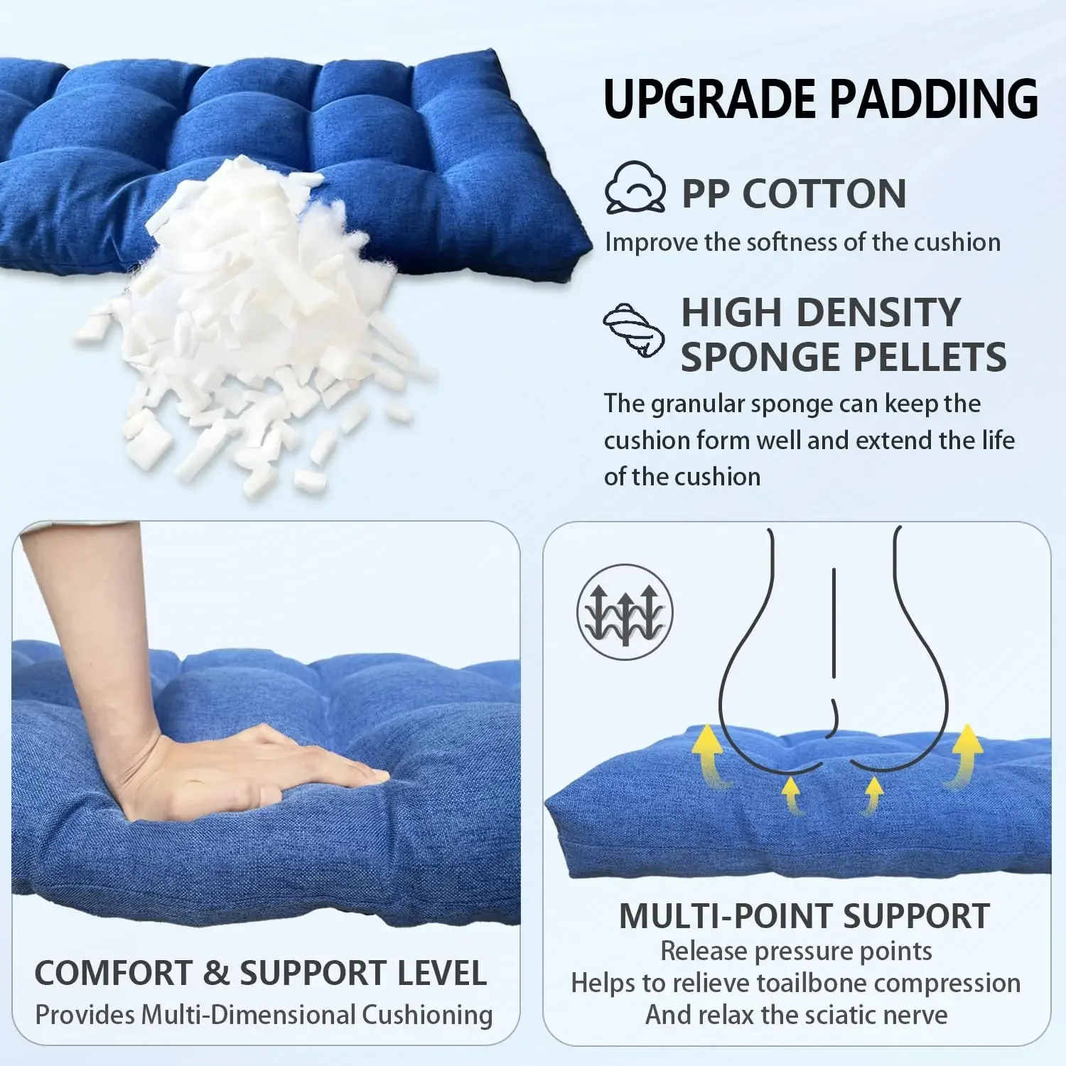 Bay Window Seat Cushion Custom Linen Bench Cushions Long Mattress Padding Chair Seat Pad Decorative Garden Cojines Pads Swings