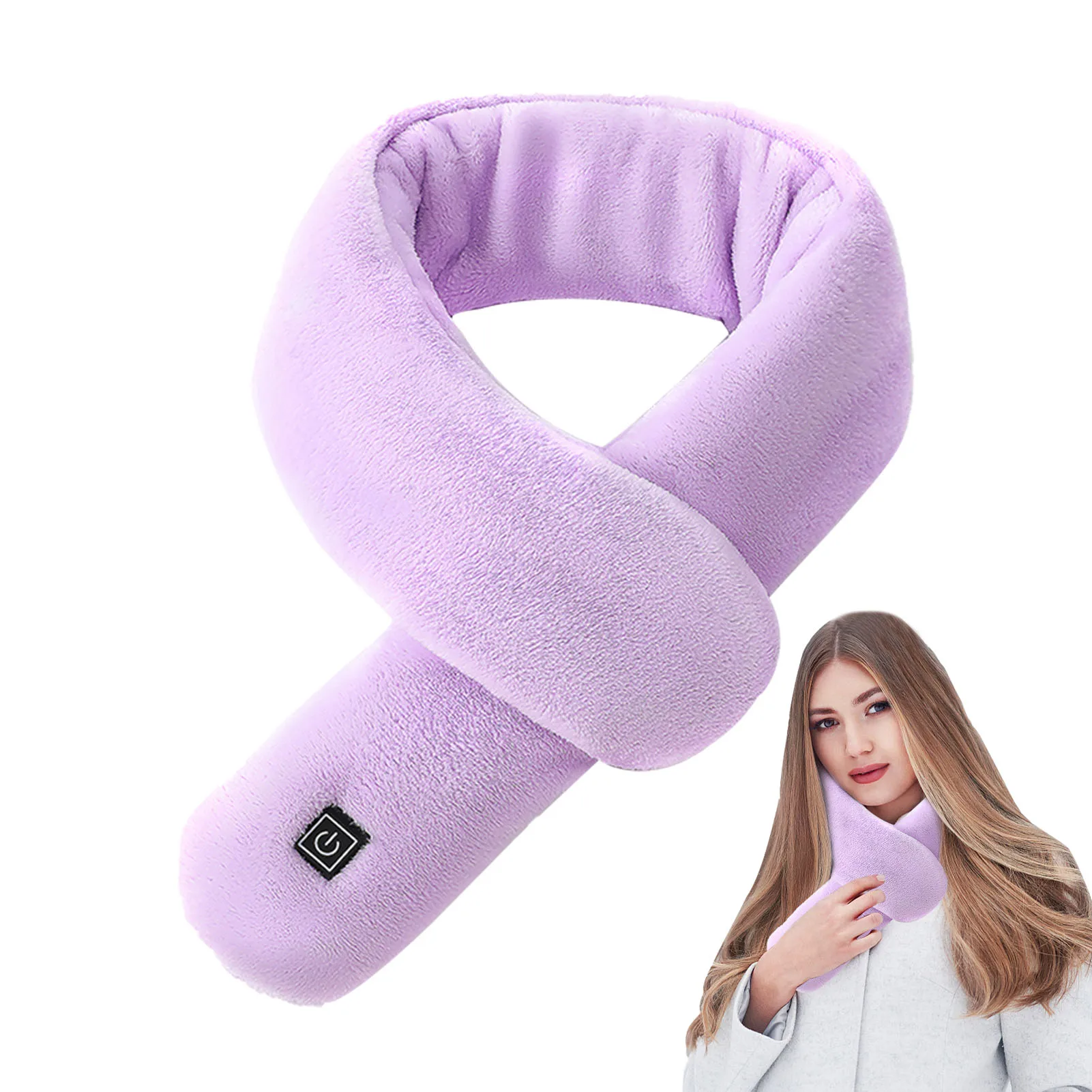 Electric Heated Scarf USB Heated Neck Wrap With Power Bank Heated Neck Warmer Thermal Neck Brace Hands-Free Electric Heated Neck