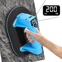 Intelligent Display Electric Vacuum Suction Cup Industrial Grade Heavy Duty Granite Tile Glass Lifter Load 200kg USB Charging