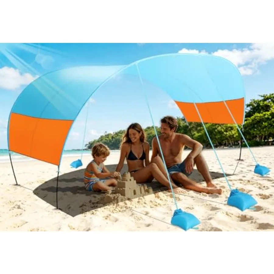 

Beach Canopy Sun Shade, Beach Tent Sun Shelter Wind Sail Camping Sun Shelter Portable Seaside Tent Shelter Canopy Outdoor Beach