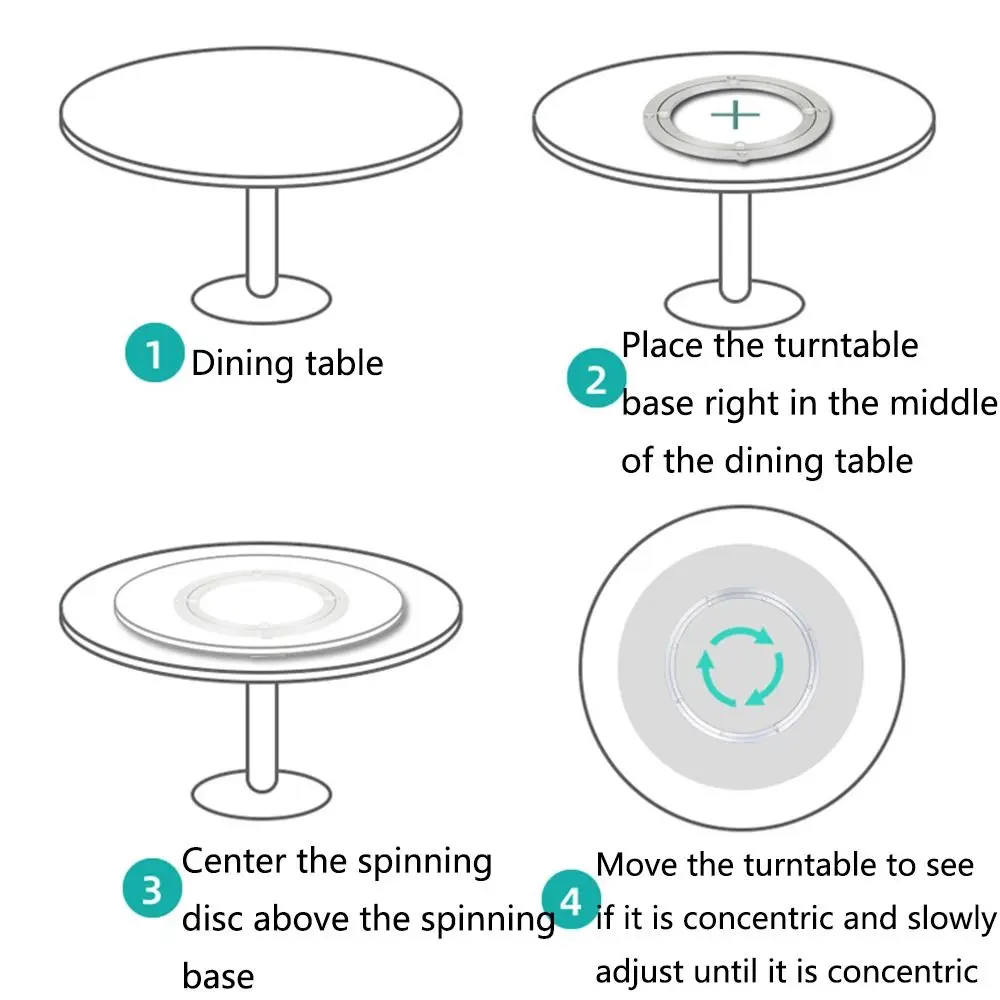 

Smooth Aluminum Table Turntable Quiet Rust Resistant Rotating Bearing Base Effortless Access Simple Install