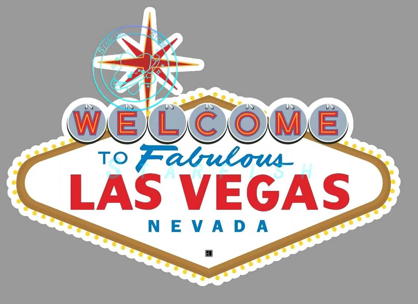 Welcome To FABULOUS in Las Vegas USA with Stickers Car Windows Walls PVC Material Waterproof and Sunscreen Spraying Technology