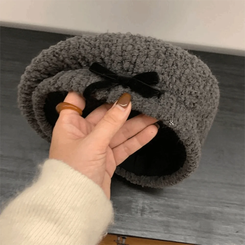 

Элегантный женский берет с бантом, регулируемая кепка газетчика из ягненка, милый летний туристический берет на осень и зиму