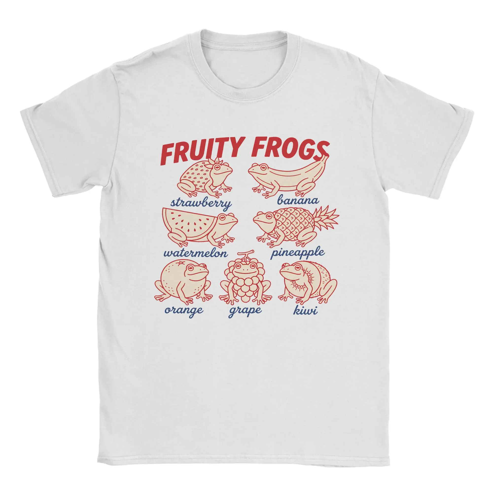 Novelty Fruity Frogs Pasta Pups Tshirt For Men Women Crewneck Short Sleeve Top Tee  100%Cotton Summer Clothing