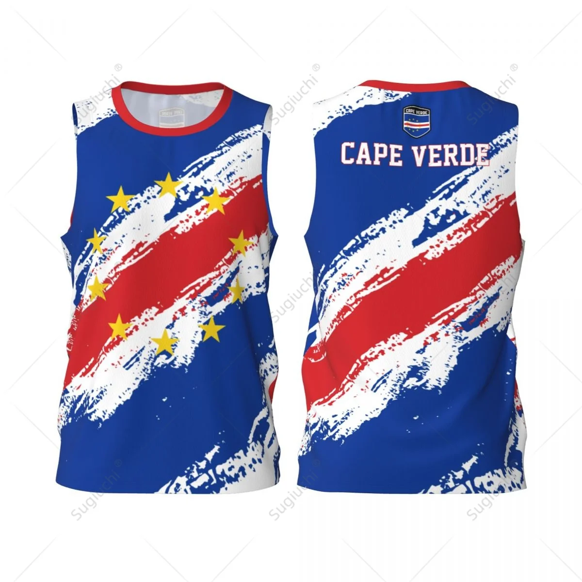 Men Basketball Sports Cape Verde Flag Running Fitness Multifunction Jersey Sleeveless shirt Custom Name Nunber Exclusive