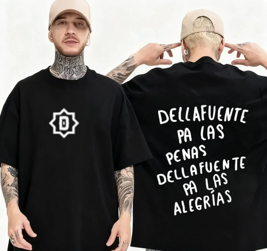 Rapper Dellafuente Pa Las Penas Dellafuente Pa Las Alegrías T Shirts Men Women Vintage Casual High Quality Cotton Unseix T-shirt