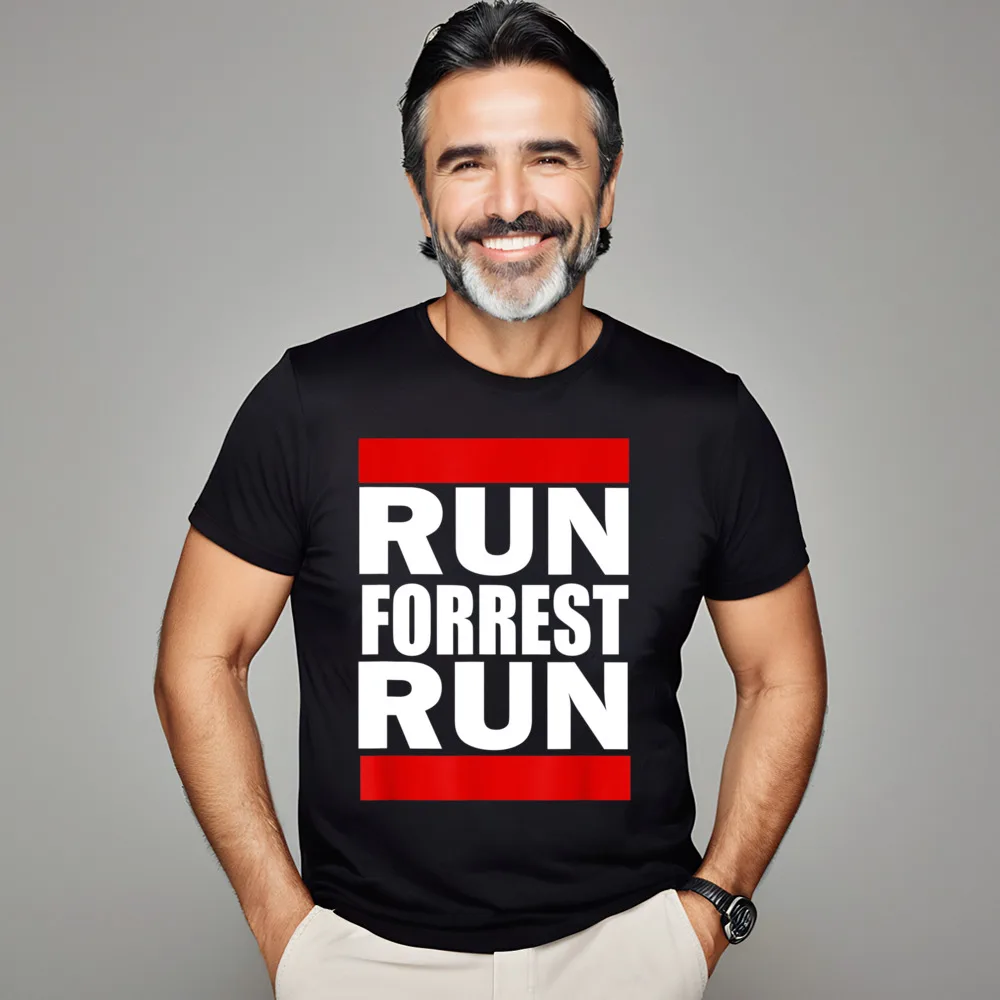 

FORREST RUN RUN Shirt 21 Tshirts Outdoor Short Sleeve Family O-Neck 100% Cotton Tops & Tees Tee-Shirts for Male Thanksgiving Day