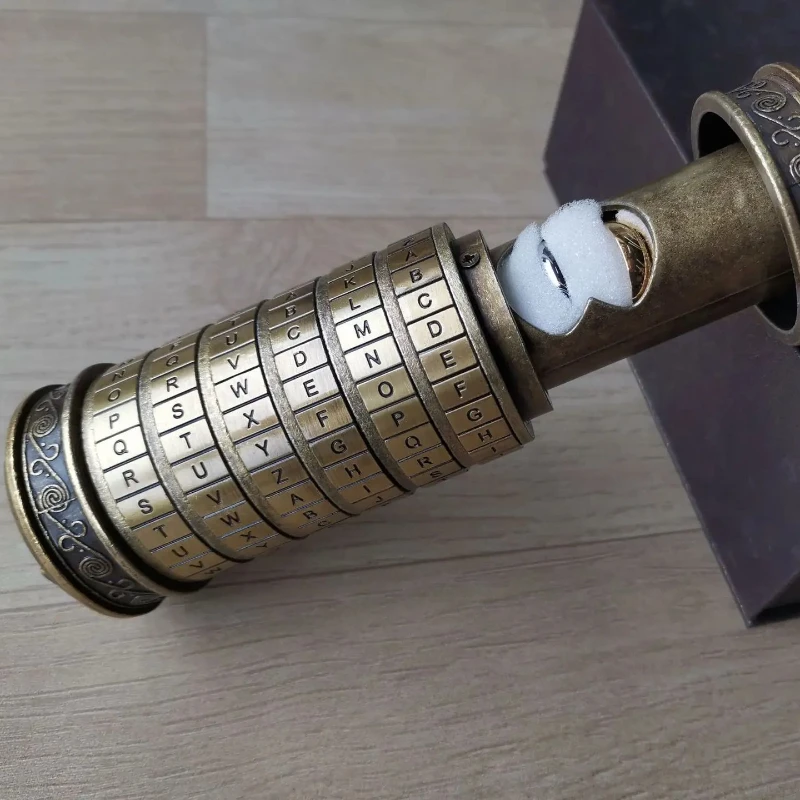 Code Toys Metal Cryptex Locks Da Vinci Educational Toys Valentine'S Day Gift Wedding Gifts Mother'S Day Letter Password Escape