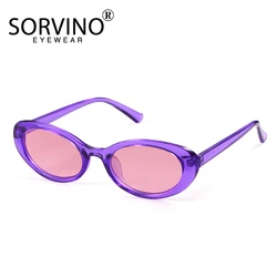 SORVINO Purple Sexy Small Oval Women Men Sunglasses 2024 Fashion Retro Vintage Leopard Colorful Sun Glasses Shade UV400 Eyeglass
