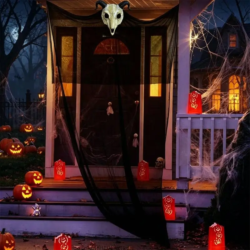 Halloween-Totenkopf-Party-Display zum Aufhängen für Eingangsbereich und Fensterdekoration, 3 x – Detail 7