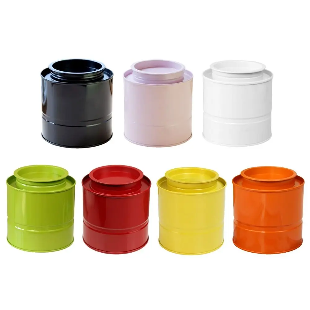 مع غطاء حاوية محكمة الغلق من القصدير للشاي، مادة صفيح، جرة شاي، بناء معدني عتيق، حاوية حبوب القهوة #2