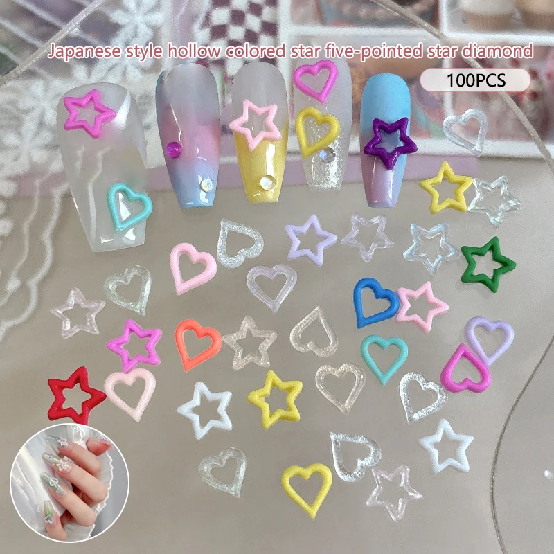 100Pcs/lot Candy Color Plastic Star Shape Charms For Jewelry Making Charms DIY Bracelet Earrings Pendant Handmade Accessories