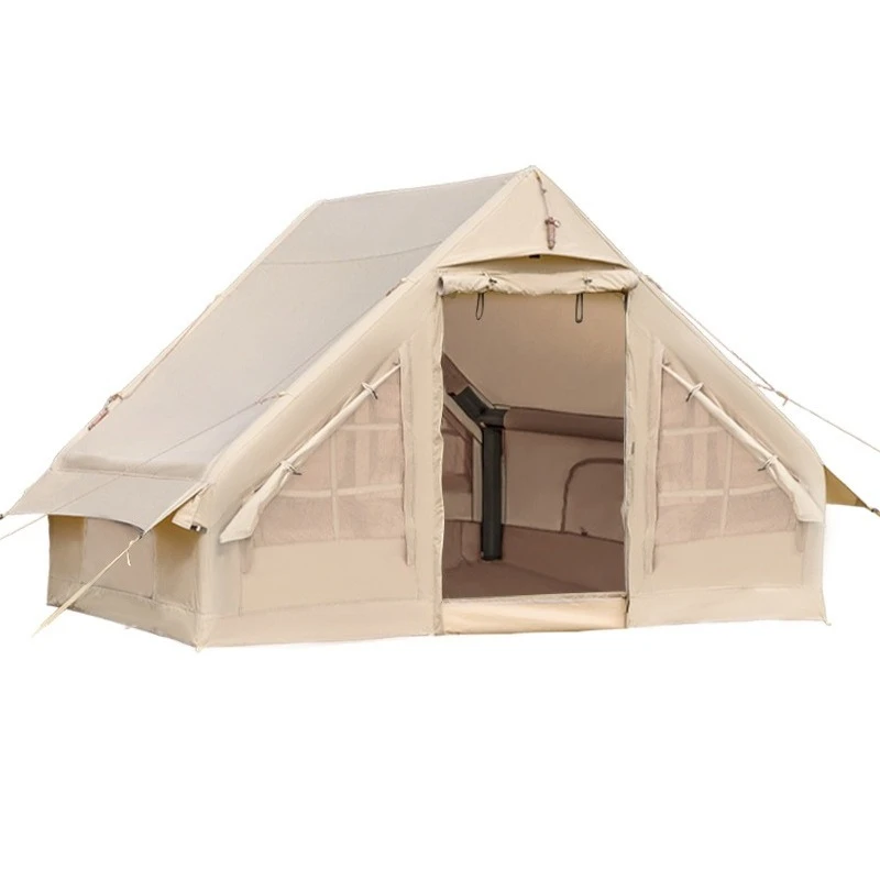 

Outdoor camping inflatable tent thickened rainproof hut cotton tent camping Oxford small roof tent