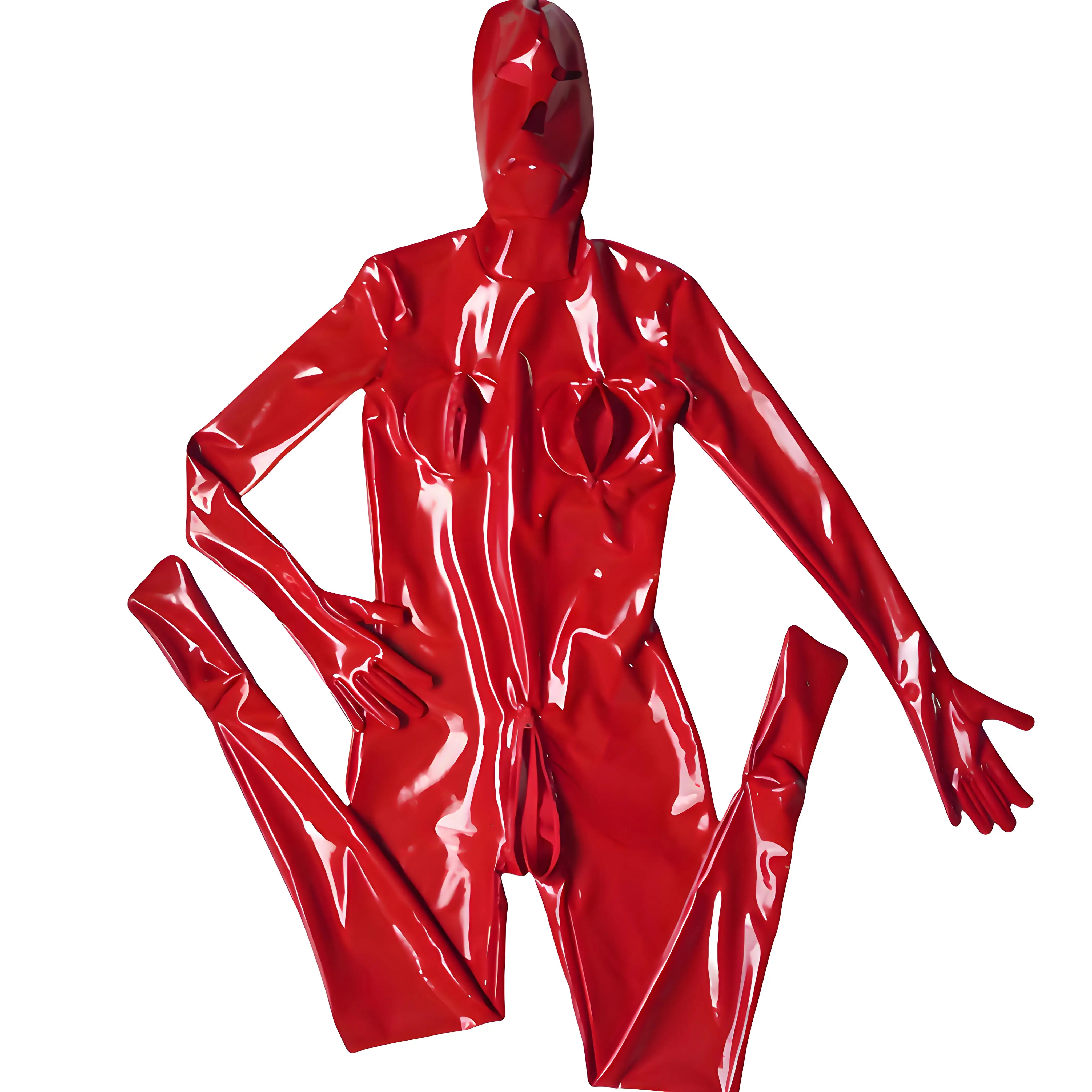 

Женский блестящий кожаный комбинезон из ПВХ для всего тела, боди с молнией и промежностью, комбинезон, клубная одежда