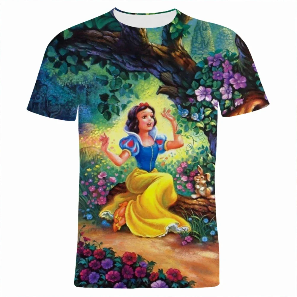 Disney Snow White and the Seven Dwarfs T-Shirts Cartoon Anime 3D Print Men Women Casual Fashion Oversized T Shirt Kids Tees Tops