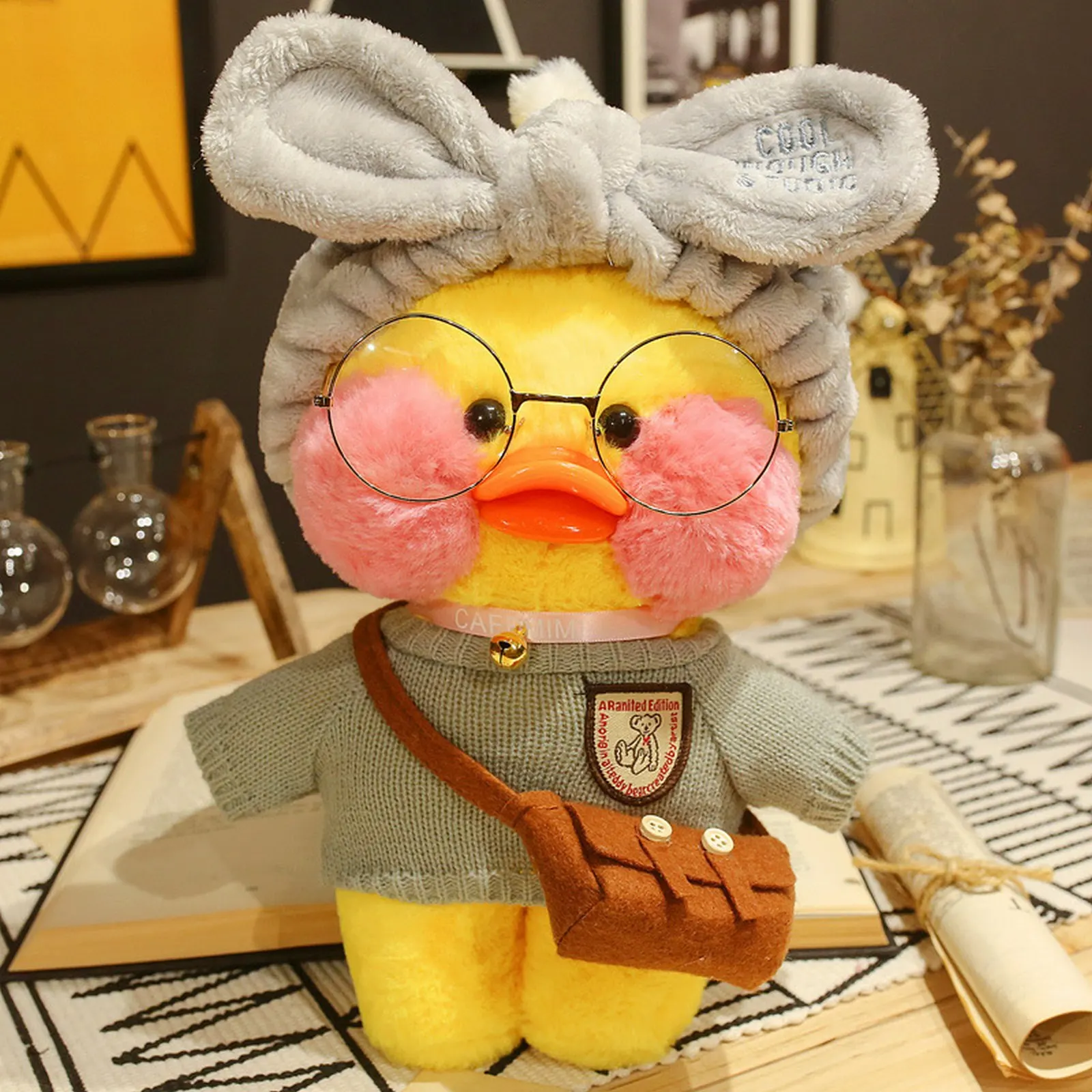 30cm kawaii cosplay yellow Duck plush toys Cute Stuffed Duck  Lalafanfan mimi Duck Hug Animals Toys Soft Plushies Children Toys