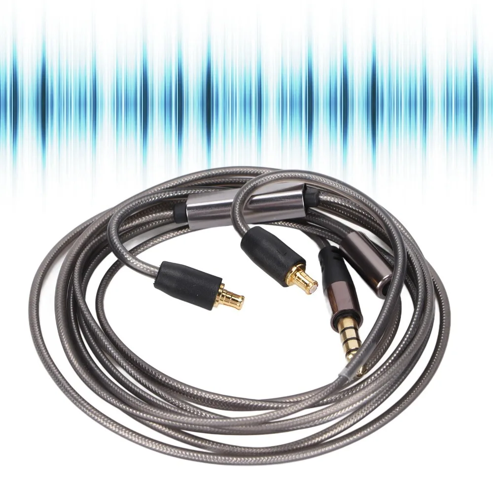 for A2DC Interface Headphone Audio Cable with Microphone Ear-hook Design Music Control Upgrade Earphone Cable for ATH CKS1100