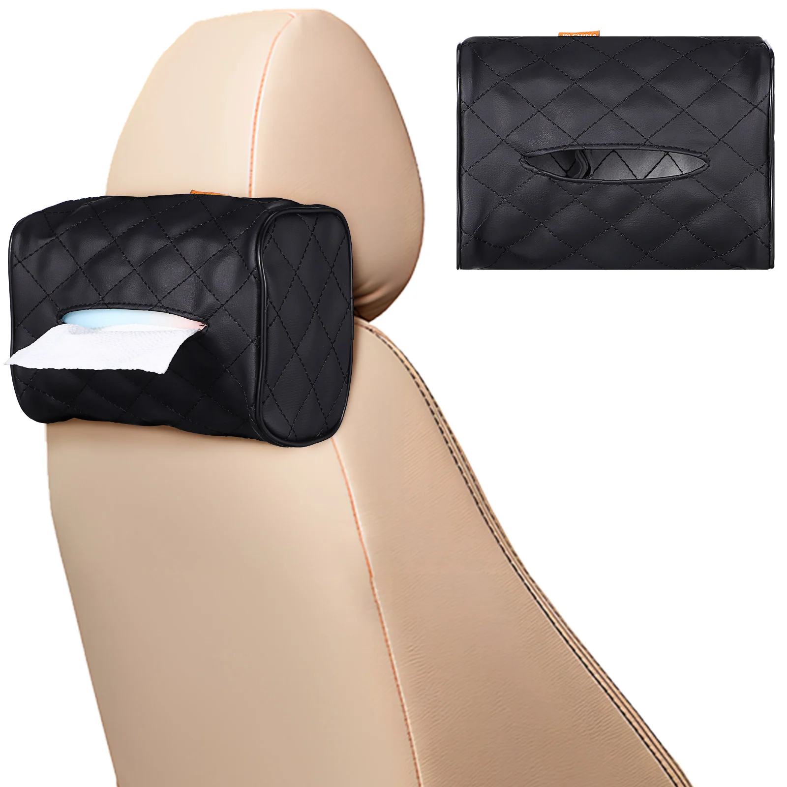 

Car Tissue Holder Compact Soft Safe Easy Access Refill Black Car Interior Accessories Tissue Box Storage Organizer Backseat Must
