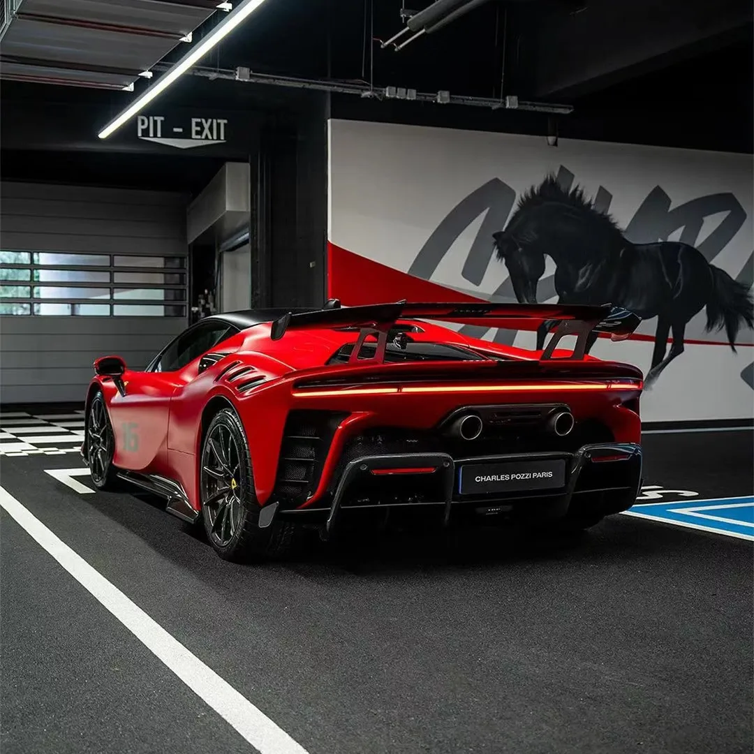 For Ferrari SF90 Carbon Fiber Body Kit SF90 Upgraded SF90 XX Style Front and Rear Bumper Side Skirt Spoiler Hood Taillights