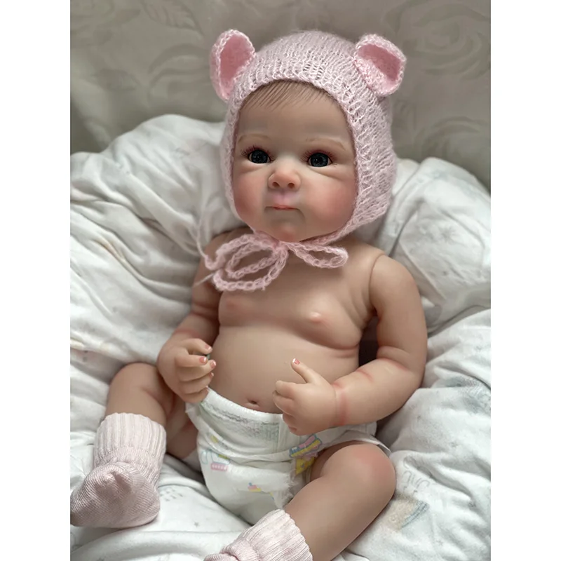 45CM Newborn Baby Size Reborn Bettie Silicone Body Real Looking Reborn Baby Doll Hand Paint Multiple Layers with Visible Veins