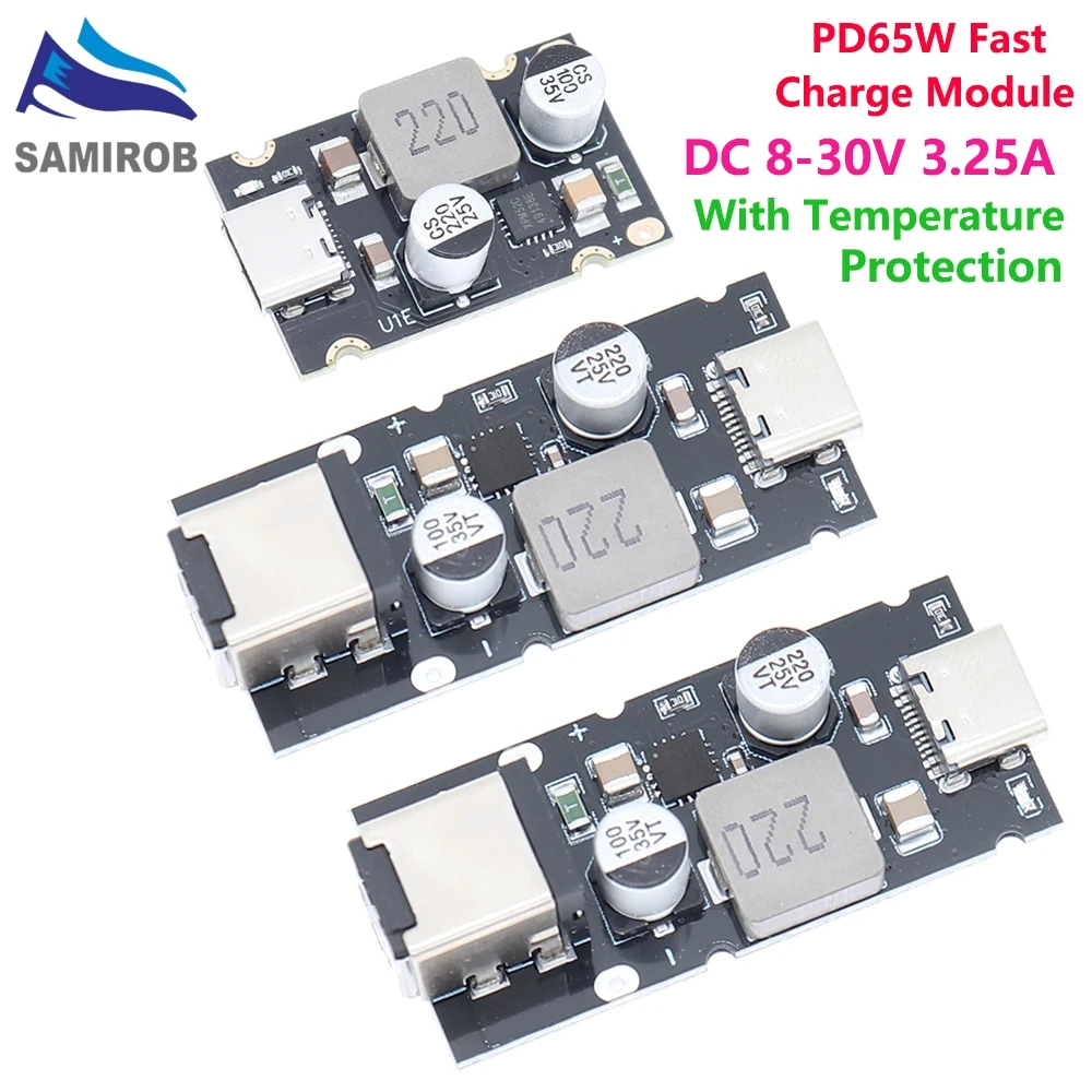 yZ[zSAMIROB QC4.0 QC3.0 Type-C USB PD65W }[dA_v^[W[ DC8-32V 3.25A 65W ~W[ Huawei SCP/FCP Apple PDΉ