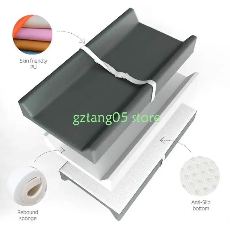 57EE سرير الطفل فراش حامي الوسادة نونسليب مقاومة للماء الحفاض تغيير وسادة حصيرة لسرير طفل صغير قابلة لإعادة الاستخدام وناعمة #3