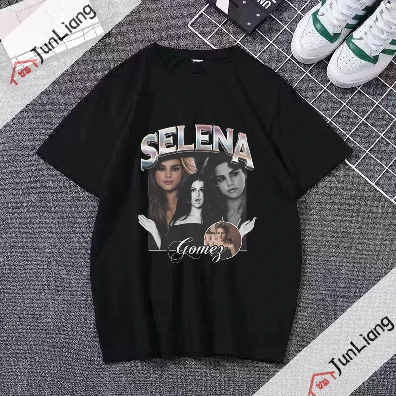 Selena Gomez Singer  T Shirt for Men Women Streetwear Casual Loose Oversized Fans Top Tee