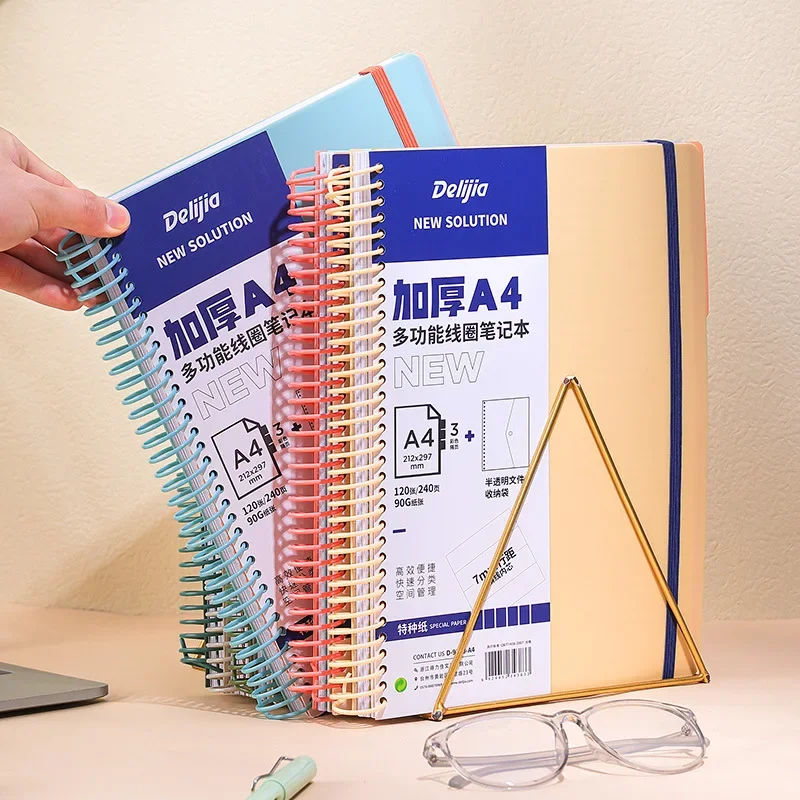 A4 large coil book office A5 notepad students can tear PP sub-subject spacer horizontal line notebook customization diary