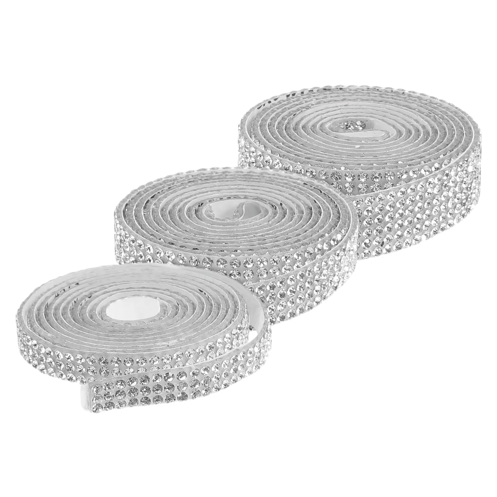 

Self Adhesive Rhinestone Stickers 3 Rolls Crystal Diamond Ribbon Decorative Embellishment for Fabric Craft Projects