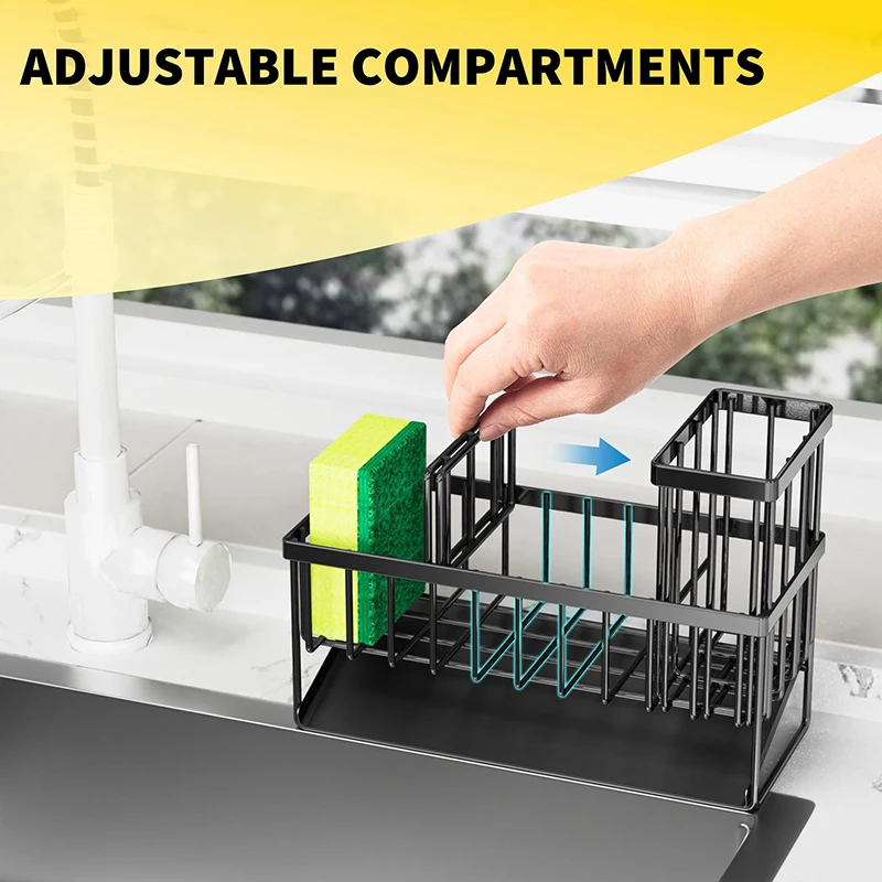 Stainless Steel Sink Sponge Drain Rack Multi-functional Countertop Faucet Soap Rack Dish Towel Storage Filter Basket