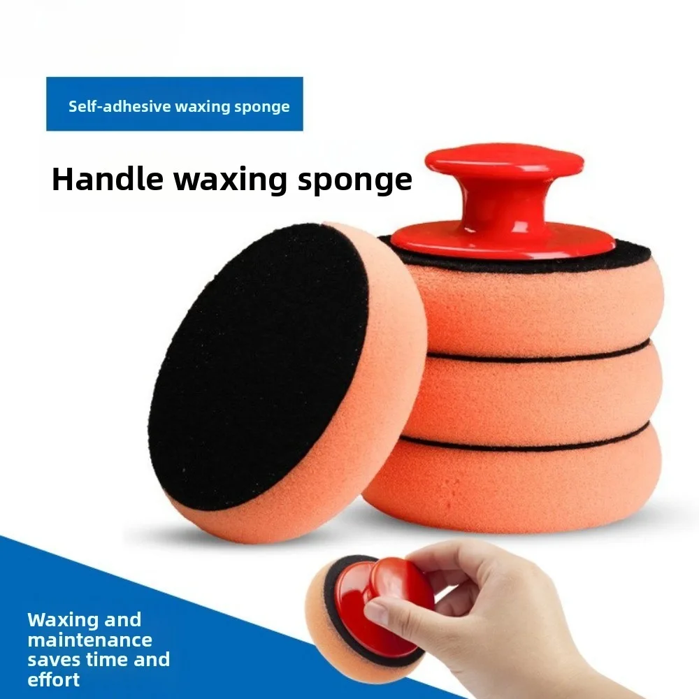 Car Wax Applicator Pads Kit, Soft Sponge Applicator Foam Waxing Pad with Grip Handle for Automative Polishing Cleaning, Waxing