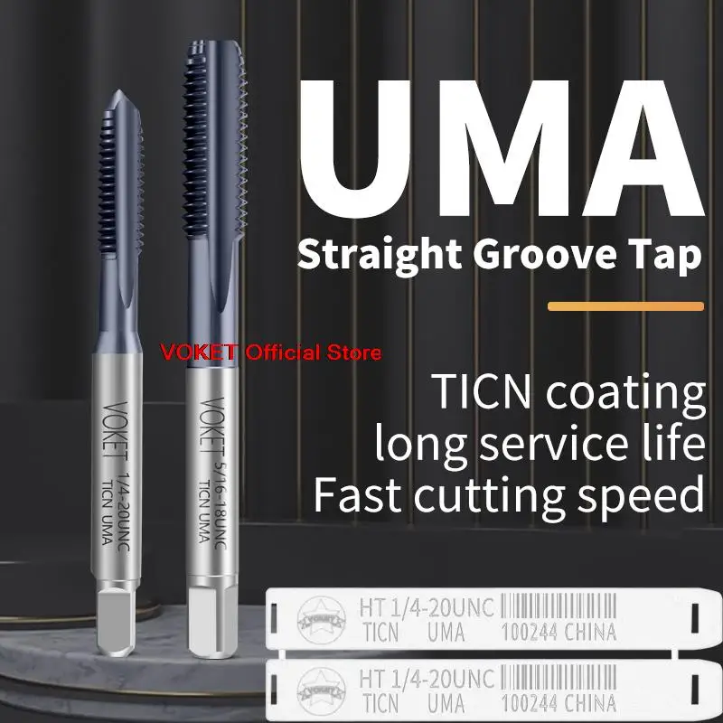 

VOKET Alloy Carbide Tungsten Steel Straight Groove Tap UNC UNF UNC UNF 4-40 6-32 8-32 10-24 1/4 3/8 1/2 Machine Thread Taps