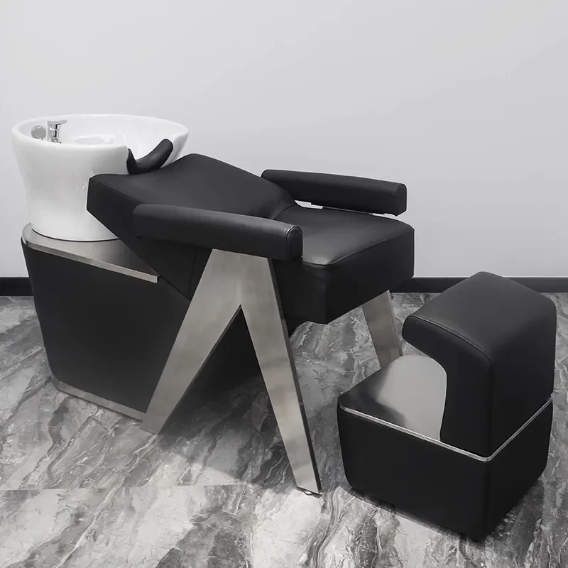 

Funky Lying Shampoo Bed Luxury Hair Spa Hoop Massage Shampoo Chair Treatment Bed Hairdressing Premium Cadeira Hotel Furniture