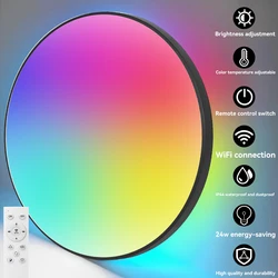 Smart Ceiling Lamps 110V 220V 24W RGB WIFI Control Party Ceiling Light Chandelier Led Night Lights For Bedroom Home-appliance