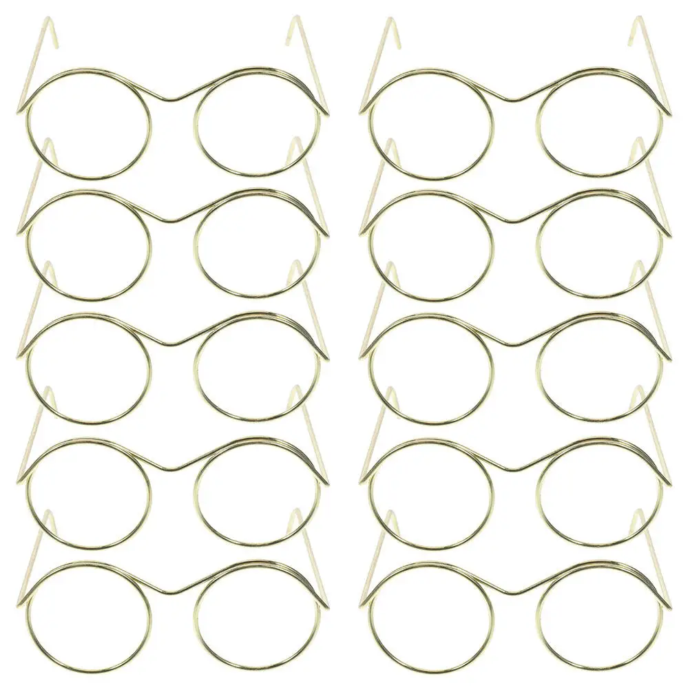 

20 шт. миниатюрных очков без оправы на проволочной основе для 18-дюймовых кукол, стильный реквизит для костюмов, для любителей рукоделия