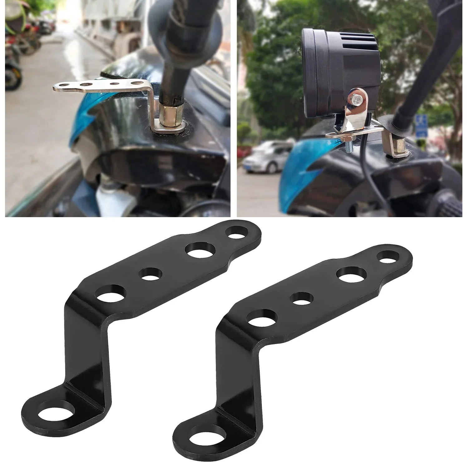 

1PCS Motorcycle LED Headlight Bracket Rearview Mirror Lamp Spotlight Extension Holder Clamp Motorbike Scooter Accessories