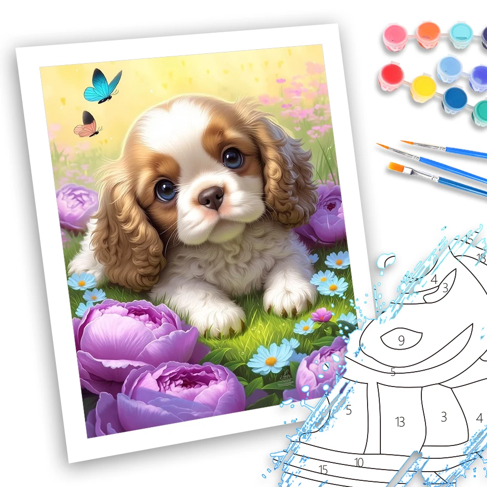 GATYZTORY Painting Paints By Numbers Frame Adult Coloring Handiwork dog Posters For Wall Personalized Gift Pictures By Numbers