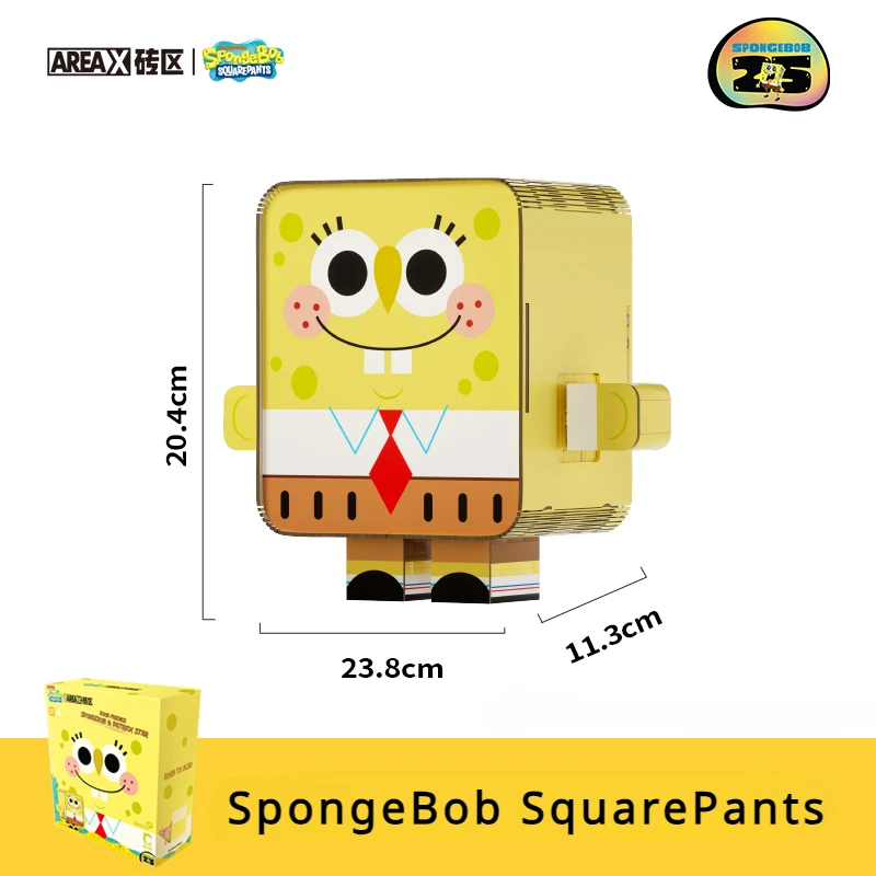 Brand New in Box AREA-X SpongeBob SquarePants 25 rocznica klocki Patrick gwiazda drewniane Puzzle zabawki ozdoby na prezent