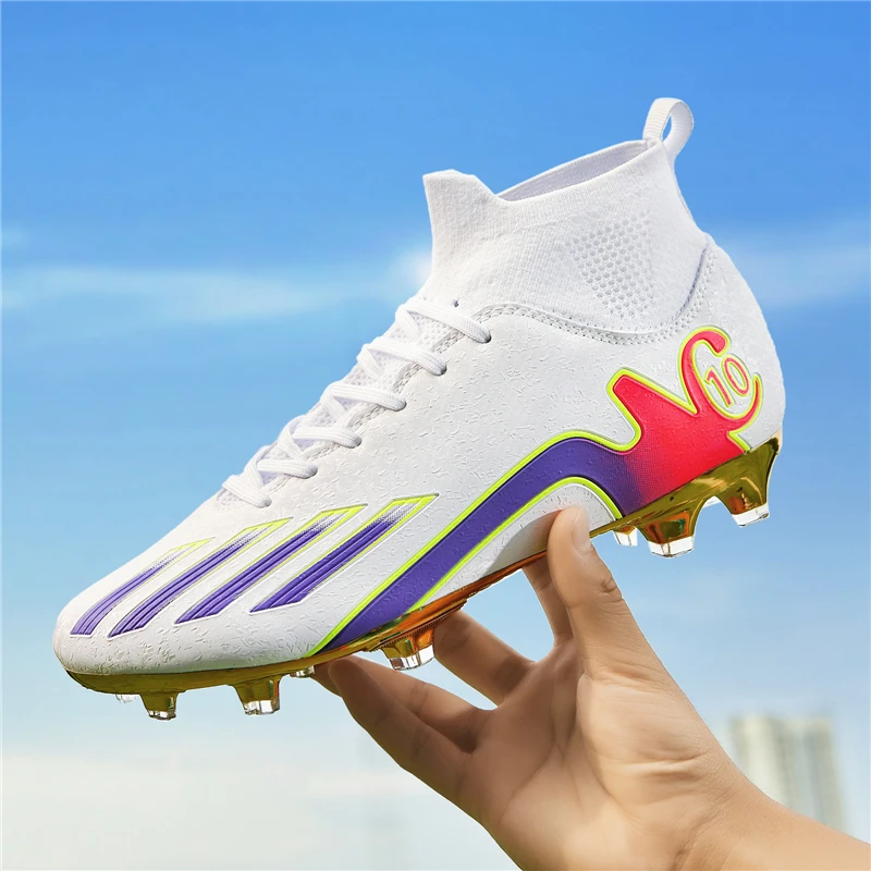 2024 Men's Soccer Shoes Large Size Ultralight Football Boots Boys Sneakers Non-Slip AG/TF Soccer Cleats Ankle Boots Unisex