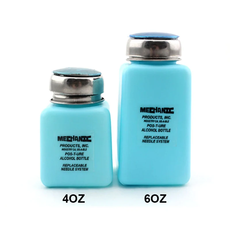 기계식 빈 알코올 병, TZ01 4oz 6oz 100ML 180ML ESD 프레스 타입 마더보드 PCB 수리 청소 솔루션 디펜서