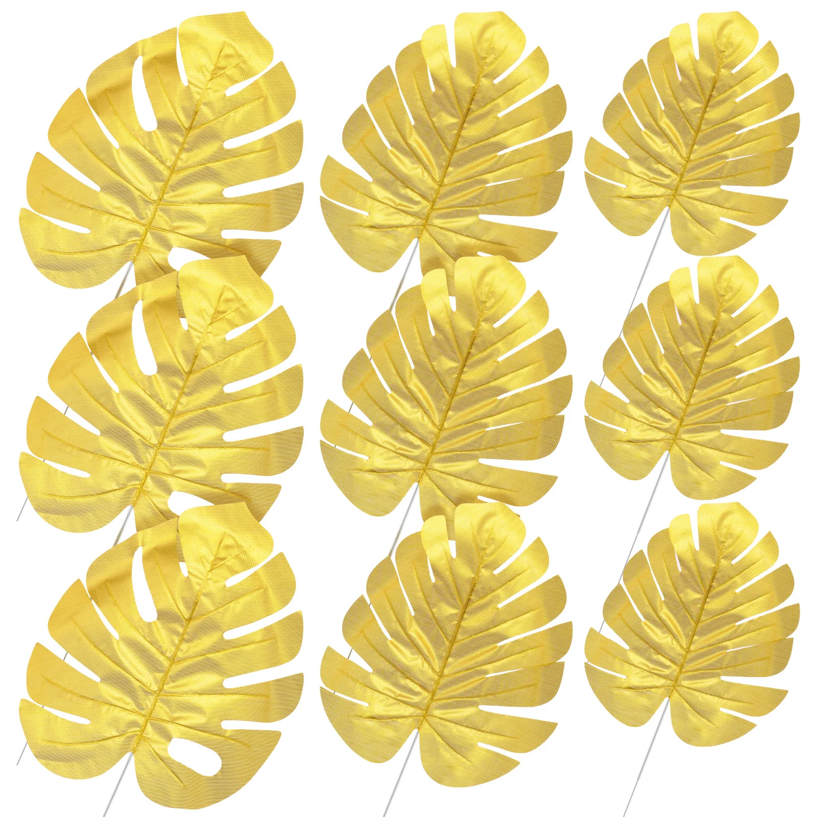 

15 Pcs Simulation Golden Monstera Leaves Decor Artificial Plant Indoor Wedding Party Home Garden Balcony Decorations Reusable