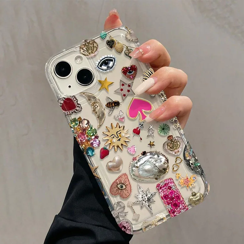 Airbag heart-shaped Eye Ant Pattern Phone Case For Samsung Galaxy S24 S23 S22 S25 Ultra S21 FE A55 A53 A54 A34 A15 A35 5G Cover view 5
