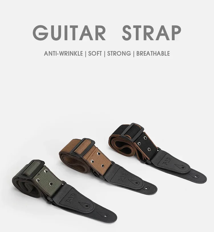 P&P Adjustable Pure Cotton Guitar Strap Wear Resistant Personality Style Belt for Acoustic Electric Bass Guitar