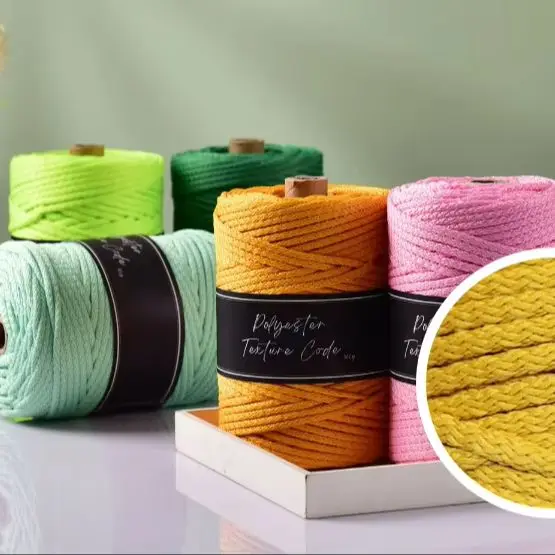 

5MMX130yards a Roll Polyester Knitting cord Crochet rope Macrame cord. Polyester cord. Rug yarn Crochet Basket Yarn