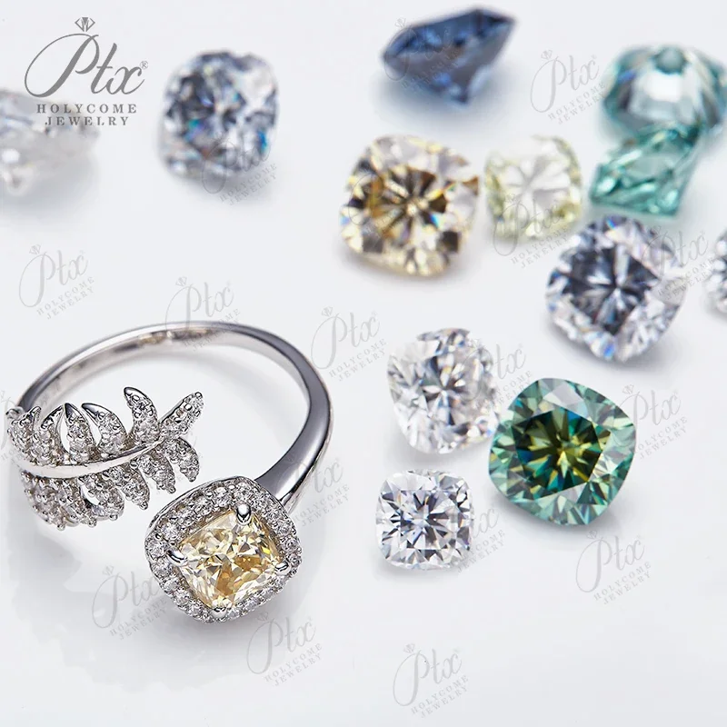 

Multicolor Cushion Shape Moissanite Diamond Loose Wholesale Lab Grown Gemstone Charm Engagement Ring Making with GRA Certificate